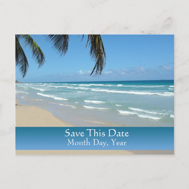 Faire-part Carte postale pour mariage sur la plage (Devant)