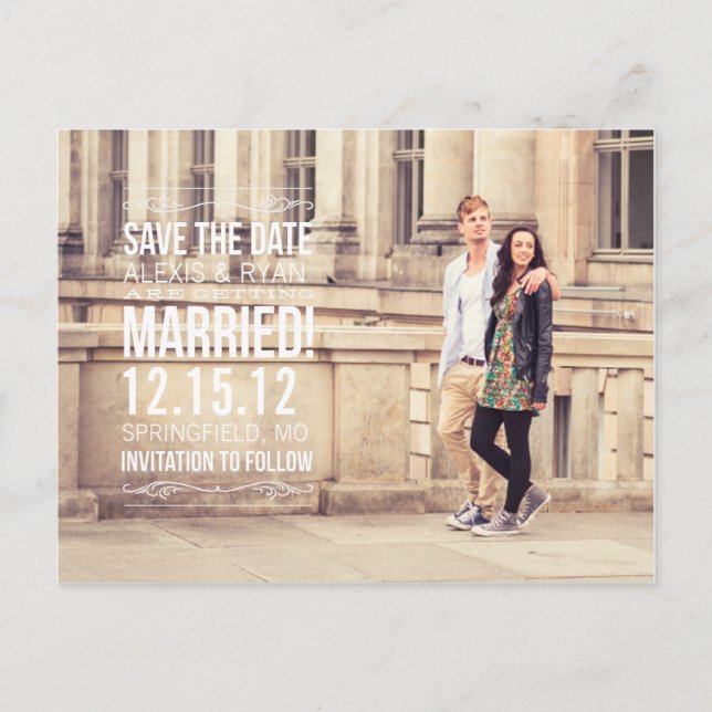 Faire-part Carte postale pour réserver la date (Devant)