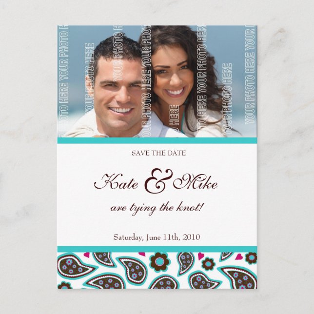 Faire-part Carte Postale pour Sauvegarder la Date | C1 (Devant)