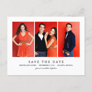 Faire-part Carte postale Propres 3 Photos Enregistrer La Date