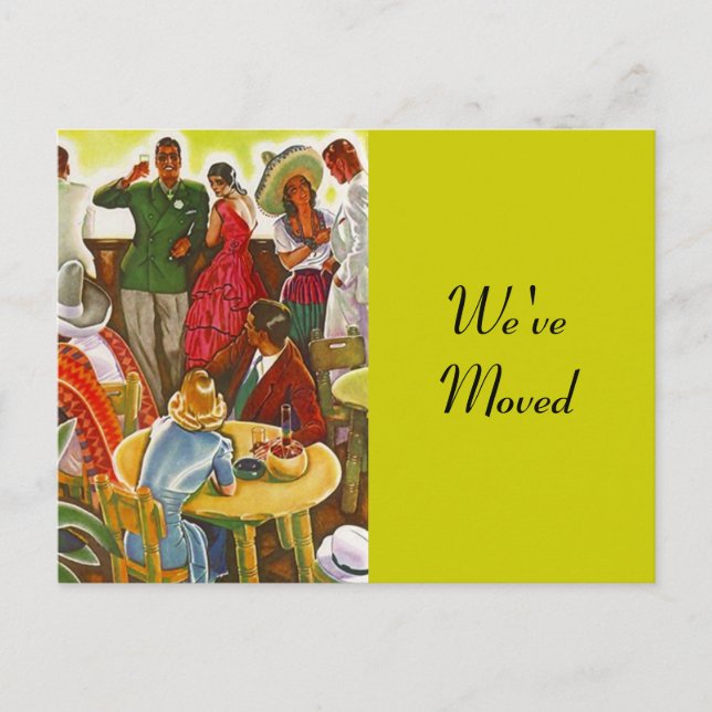 Faire-part Carte postale Rétro Fête Sud-Ouest Adresse nouvell (Devant)