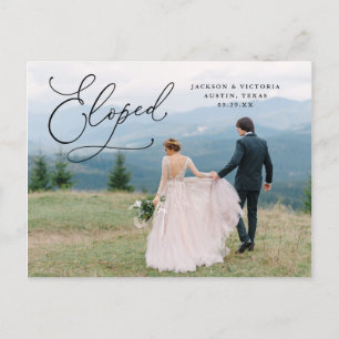 Faire-part Carte postale Romance Eloped