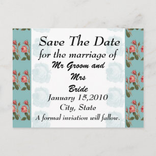 Faire-part Carte Postale Rose Rouge Sauvegarder la Journée