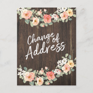 Faire-part Carte postale rustique de changement d'adresse de