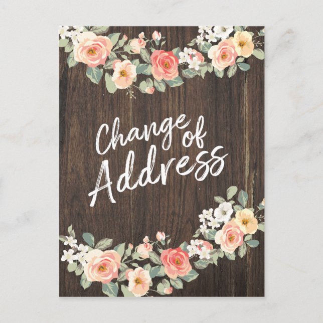 Faire-part Carte postale rustique de changement d'adresse de  (Devant)