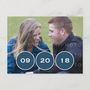 Faire-part Carte postale « Save the Date » avec des cercles m