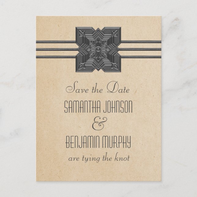 Faire-part Carte postale "Save the Date" avec une bordure de  (Devant)