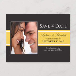 Faire-part Carte postale "Save the Date" avec une large rayur