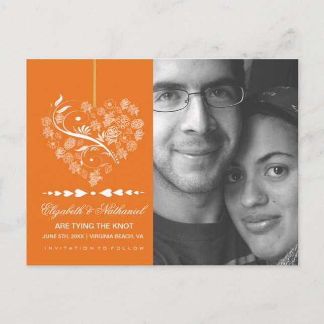 Faire-part Carte postale SAVE THE DATE - citrouille (Devant)