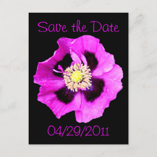 Faire-part Carte postale 'Save the Date' coquelicot oriental