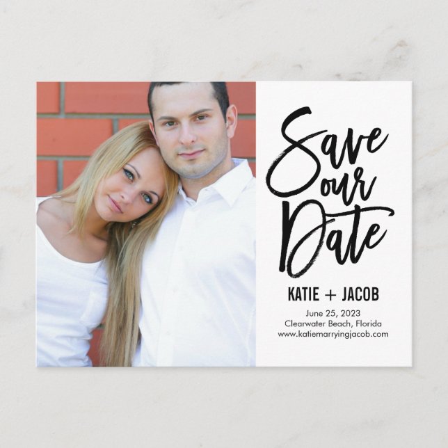 Faire-part Carte postale "Save The Date" Moderne aux finition (Devant)
