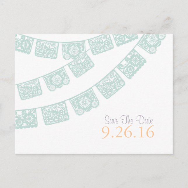 Faire-part Carte postale Save the Date Papel Picado (Devant)