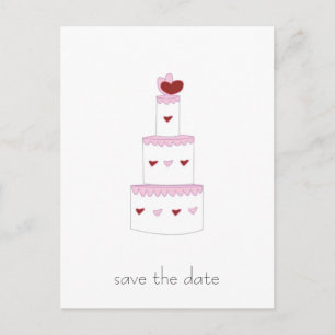 Faire-part Carte postale "Save the Date" pour gâteau de maria