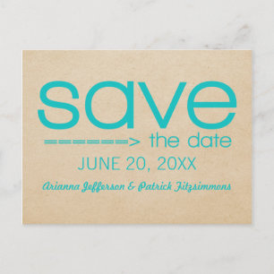 Faire-part Carte postale "Save the Date" typographie flèche, 