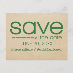 Faire-part Carte postale "Save the Date" typographie flèche, 
