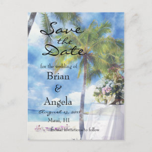 Faire-part Carte postale STD Mariage Plage