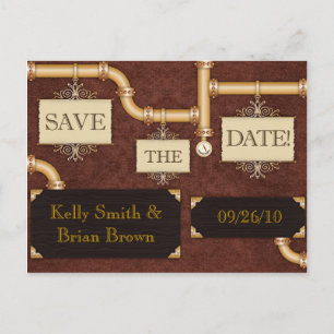 Faire-part Carte postale Steampunk Save-The-Date