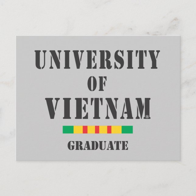 Faire-part carte postale stencilée diplômé du Vietnam (Devant)