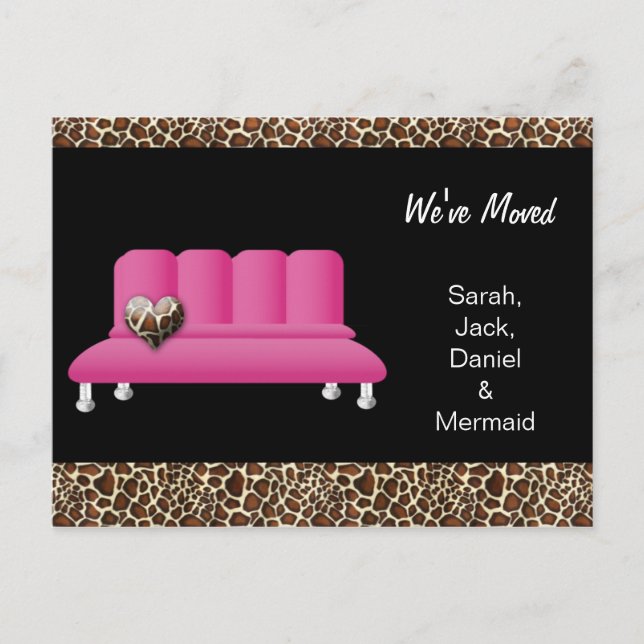 Faire-part carte postale tendance nous avons déménagé (Devant)
