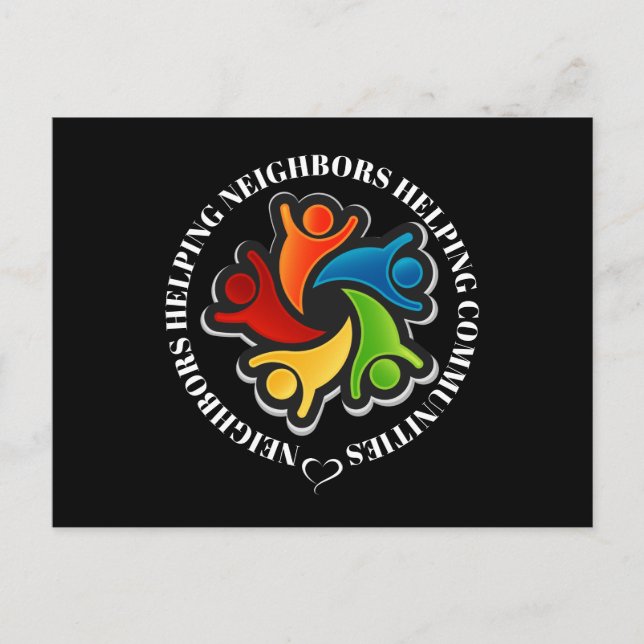 Faire-part Carte postale Unité de travail d'équipe communauta (Devant)