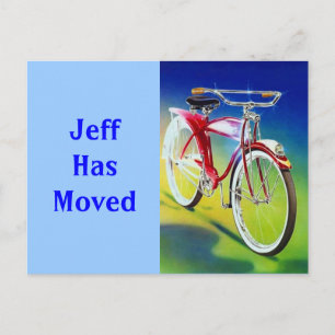 Faire-part Carte postale Vélo bicyclette ancienne déménagé no