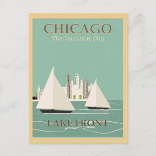 Faire-part Carte postale vintage Chicago
