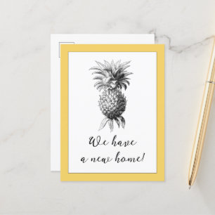 Faire-part Carte postale vintage de déplacement d'ananas