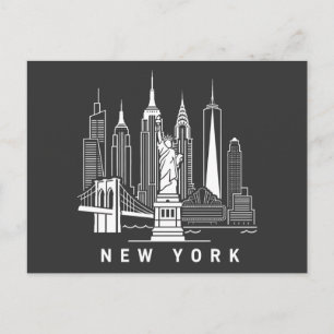 Faire-part Carte postale vintage de la skyline de New York