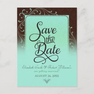 Faire-part Carte postale vintage décor Choc Mint pour annonce