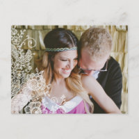 Carte postale vintage en dentelle pour annoncer la