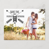 CARTE POSTALE VINTAGE FLECHES ET COEUR POUR ANNONC