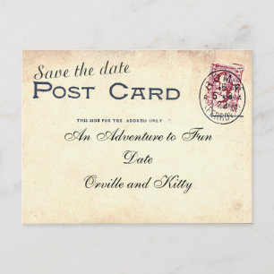 Faire-part Carte postale vintage Save The Date