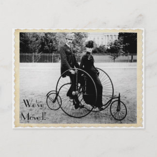 Faire-part Carte postale vintage Tandem Moving Vélo