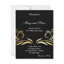 Carton d'invitation de mariage moderne noir