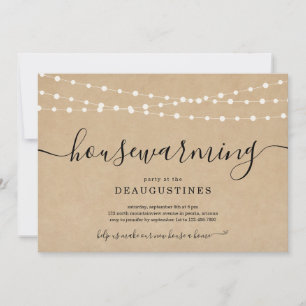 Faire-part Carton d'invitation rustique pour la pendaison de 