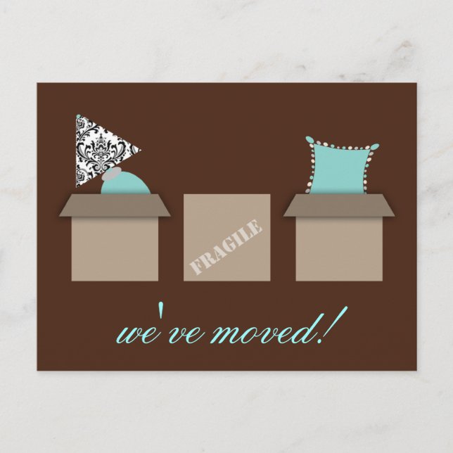 Faire-part Cartons de déménagement élégants Carte postale d'a (Devant)