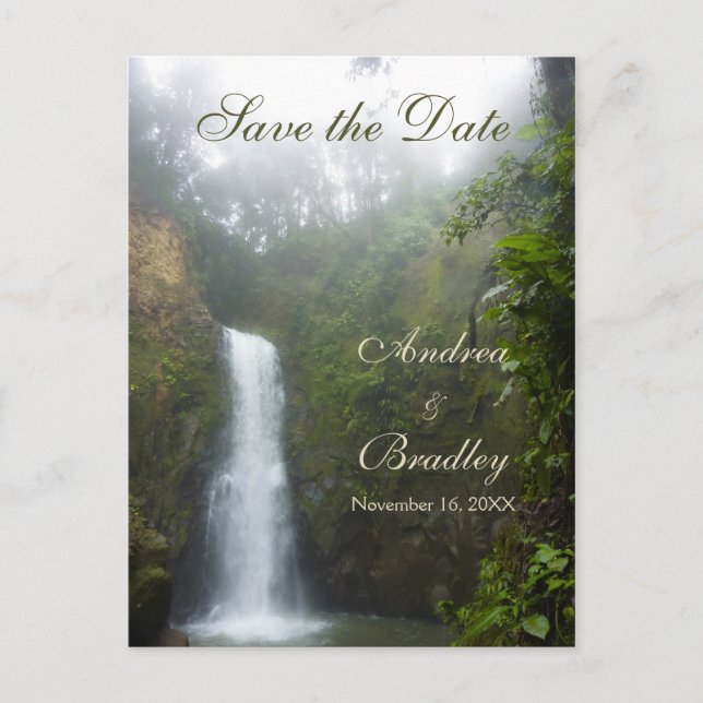 Faire-part Cascade Enregistrer la date Carte postale (Devant)