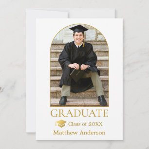 Faire-part Casquette Gold Grad Arch Moderne Photo Graduation