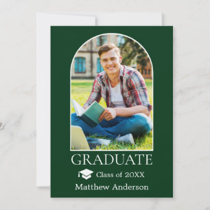 Faire-part Casquette moderne Arch Grad Photo Green Graduation