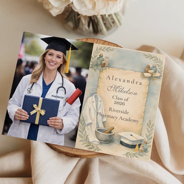 Faire-part Célébration de la remise des diplômes du pharmacie (Créateur téléchargé)