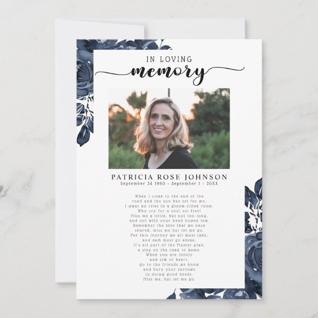 Faire-part Célébration de la vie Funeral Poem Card (Devant)