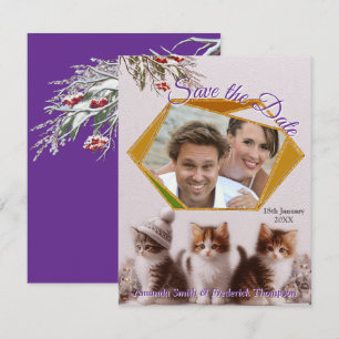 Faire-part Célébrations d'hiver dans la neige, avec Kittens