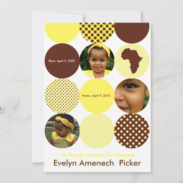 Faire-part Cercles de Chocolat et de Banane (Devant)