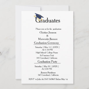 Faire-part Cérémonie de remise des diplômes des frères et soe