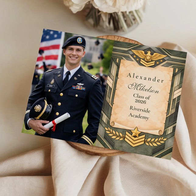 Faire-part Cérémonie de remise des diplômes militaire classiq (Créateur téléchargé)