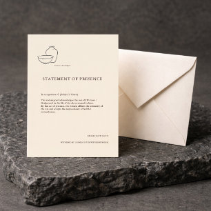 Faire-part Certificat de baptême Cadeau minimaliste pour parr