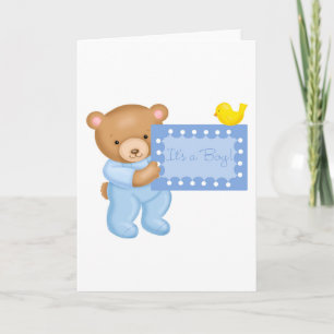 Faire-part C'est un garçon - ours en peluche