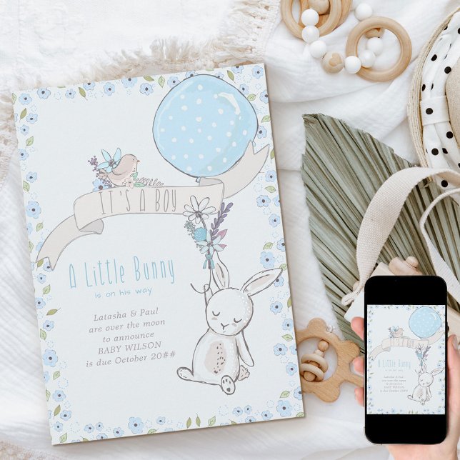 Faire-part C'est un petit lapin et une Grossesse de Balloon B (Créateur téléchargé)