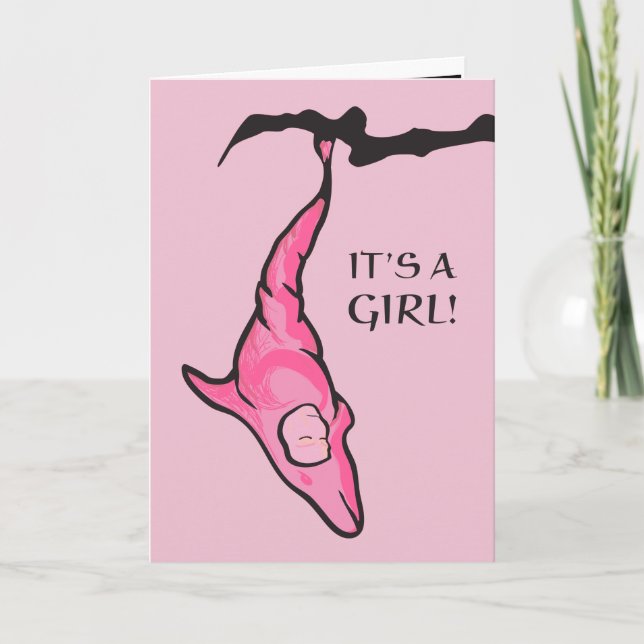 Faire-part c'est une fille ! (cocon de dauphin rose) (Devant)