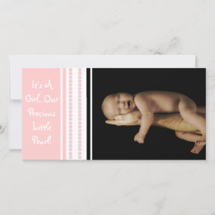 Faire-part C'est une fille... Notre Précieuse Petite Perle